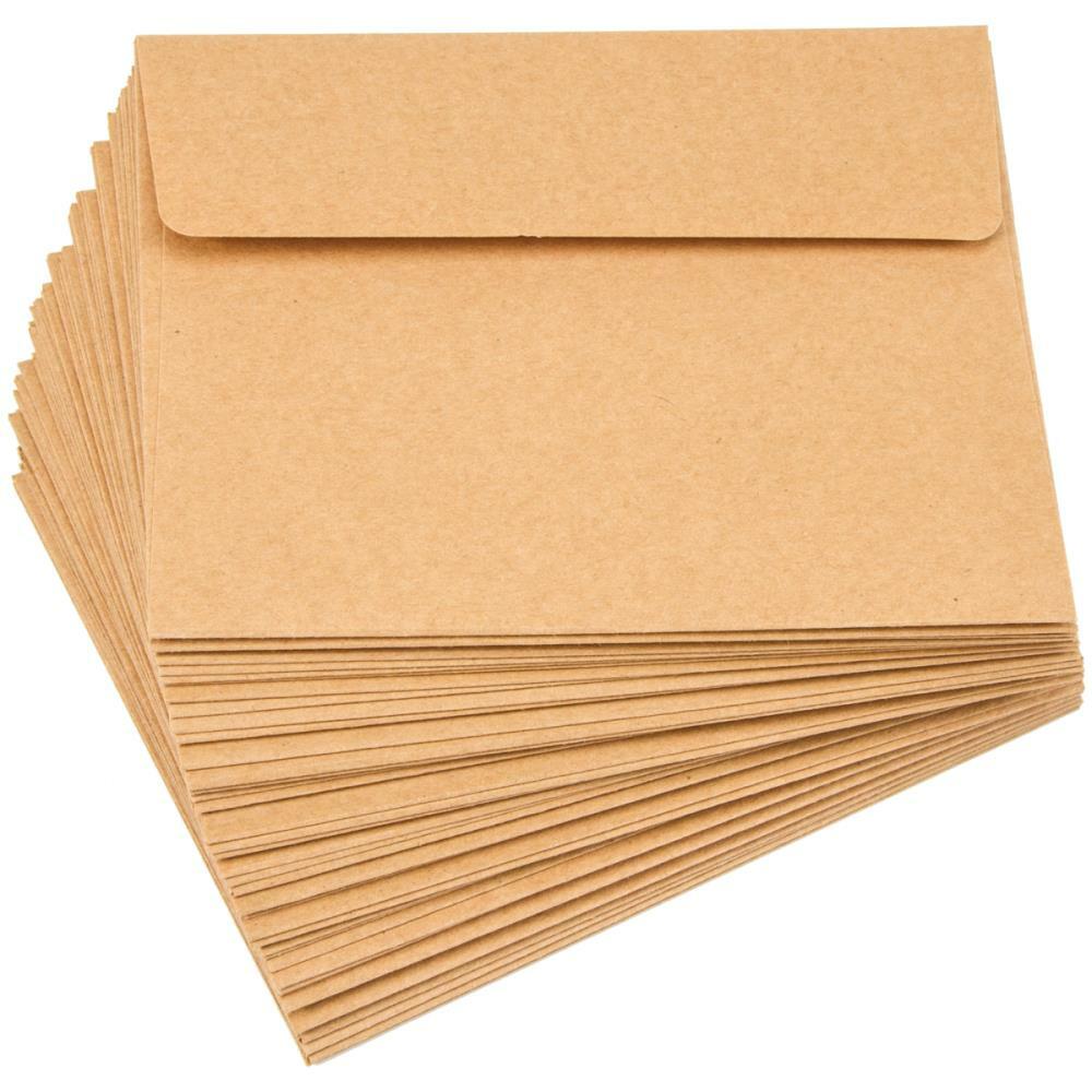 50 Kraft Envelopes A2 11.11cm x 14.6cm