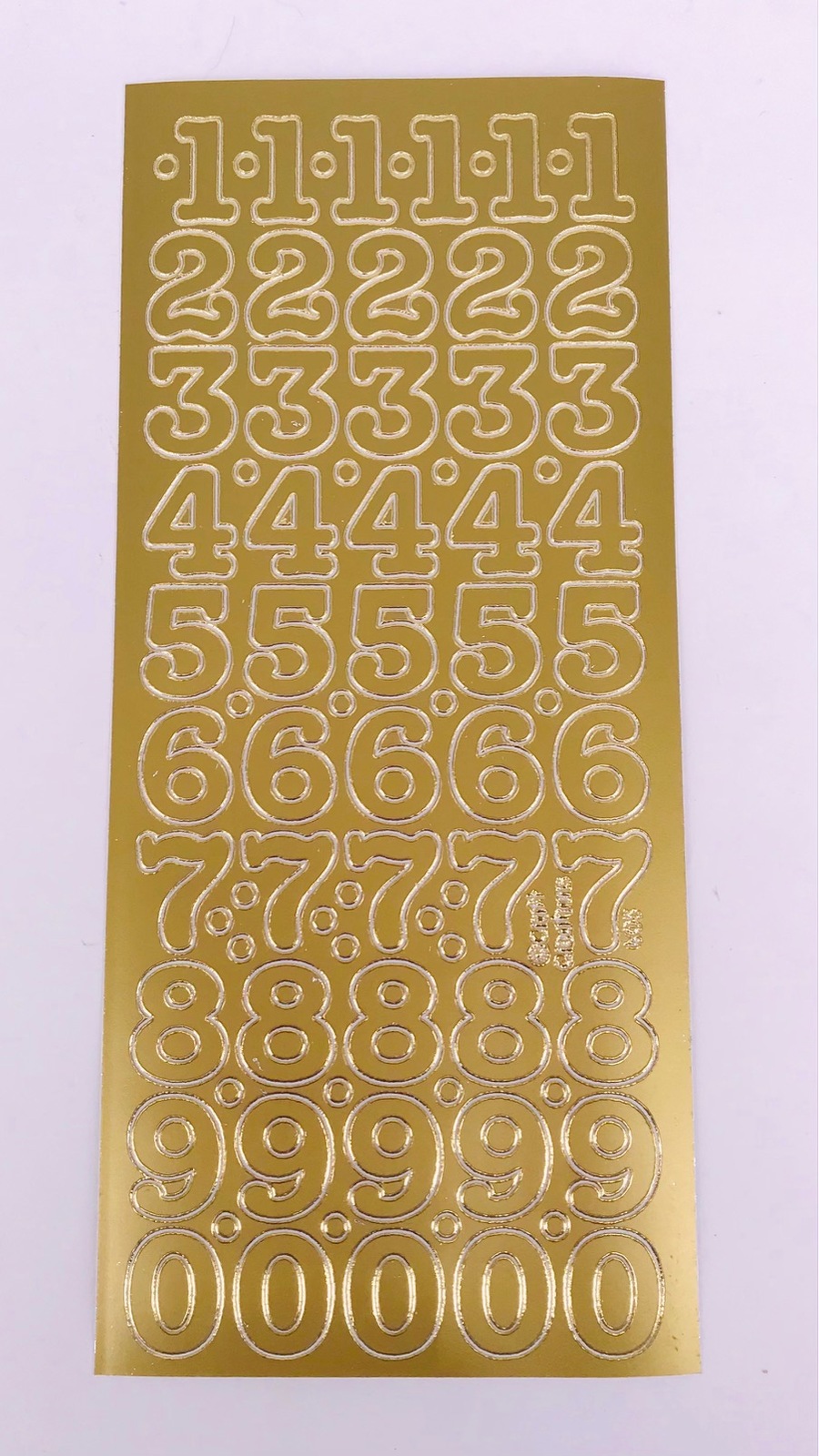 20mm Numbers Self Adhesive Peel Off Stickers GOLD