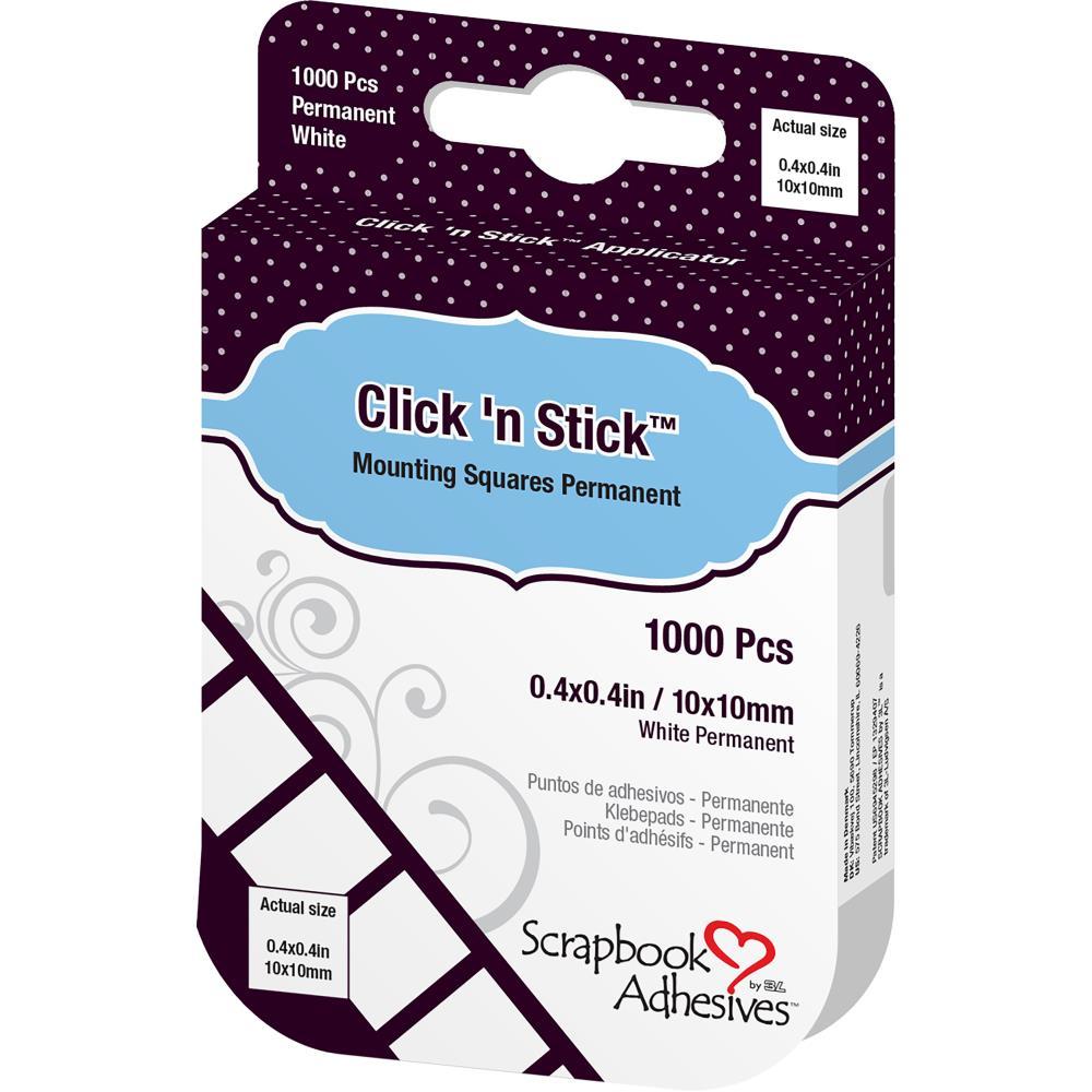 3L Scrapbook Adhesives Click 'n Stick Permanent Mounting Squares 1000/Pkg
