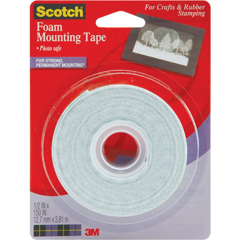 Scotch Foam Mounting Tape 1/2 Inch x 150 Inch (1.27cm x 381cm)