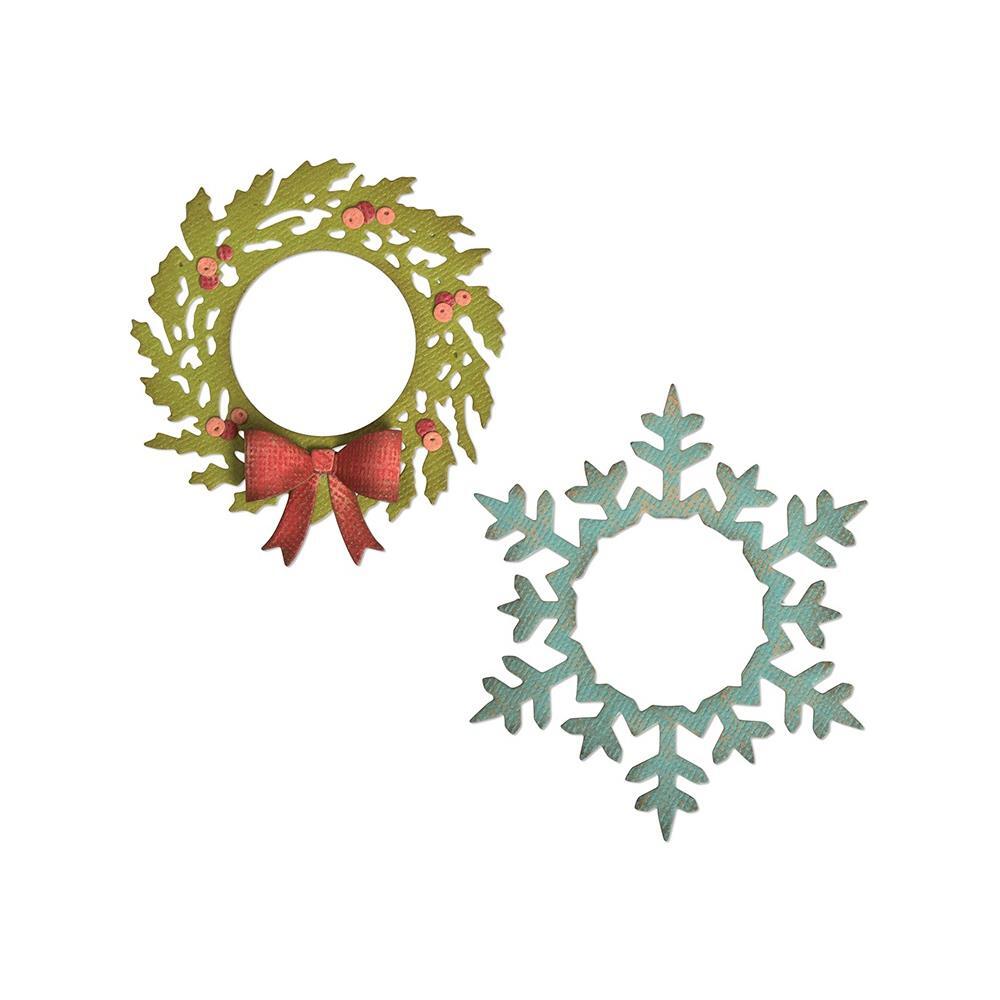 Sizzix Tim Holtz Thinlits Die Set Wreath & Snowflake 664210