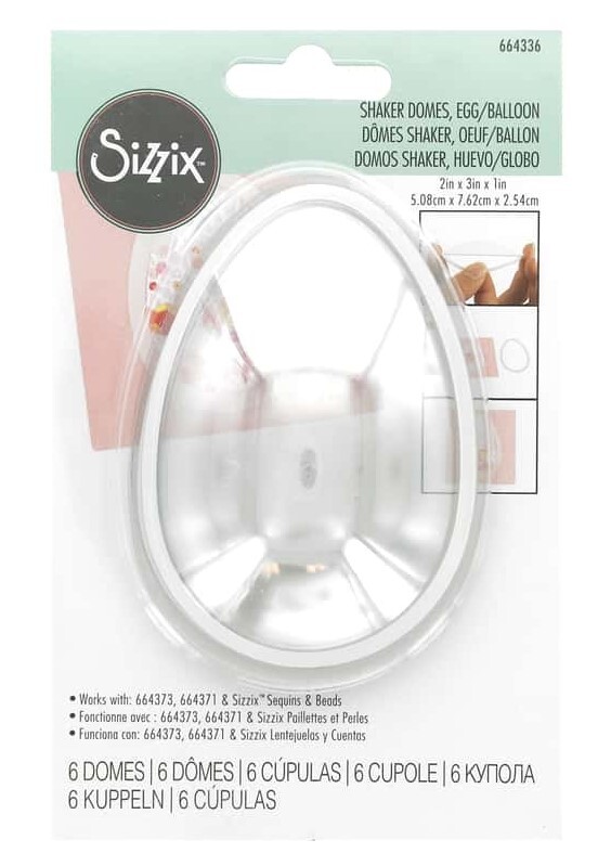 Sizzix Dimensional Egg Balloon Inch Shaker Domes 6pk