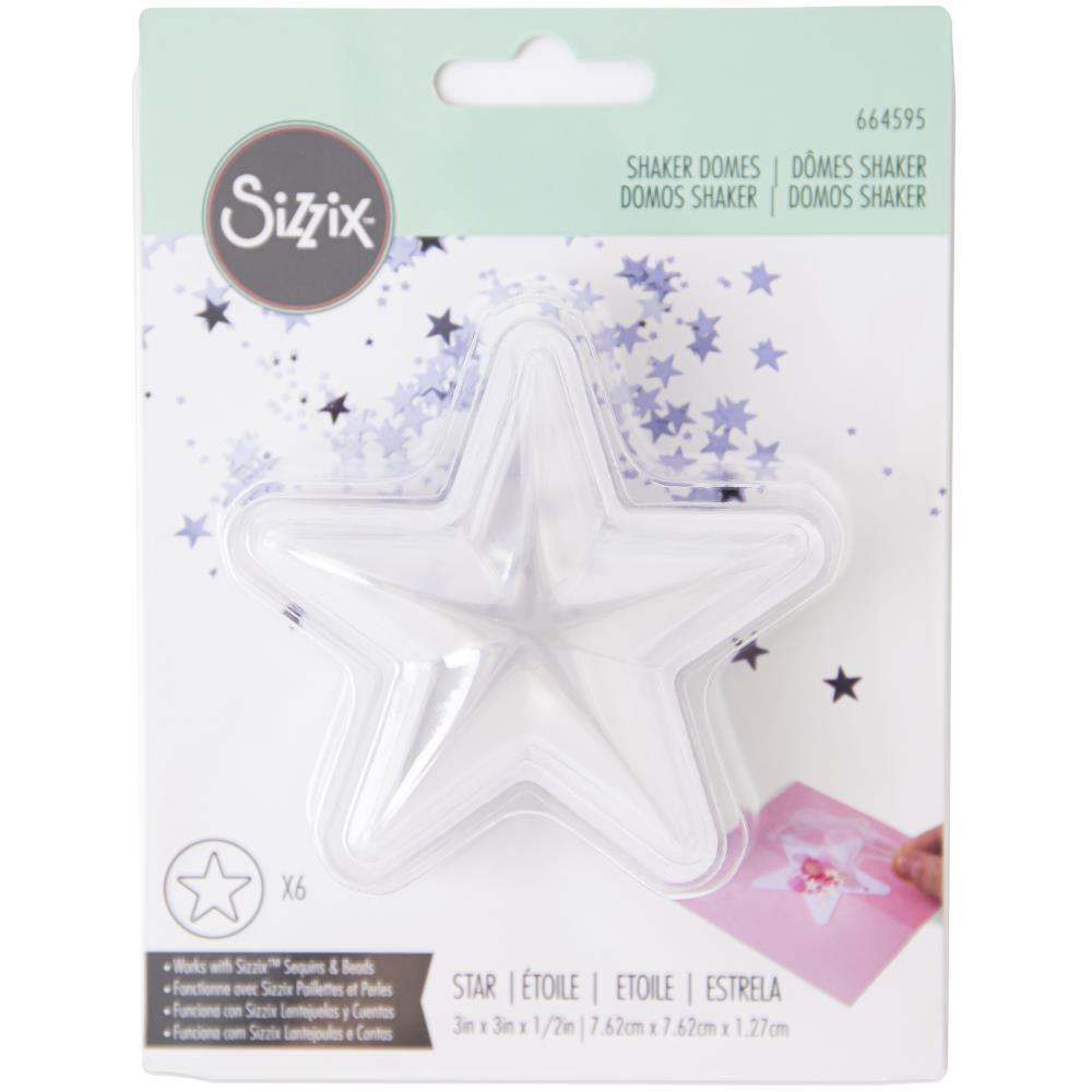 Sizzix Dimensional Star 3 Inch Shaker Domes 6pk