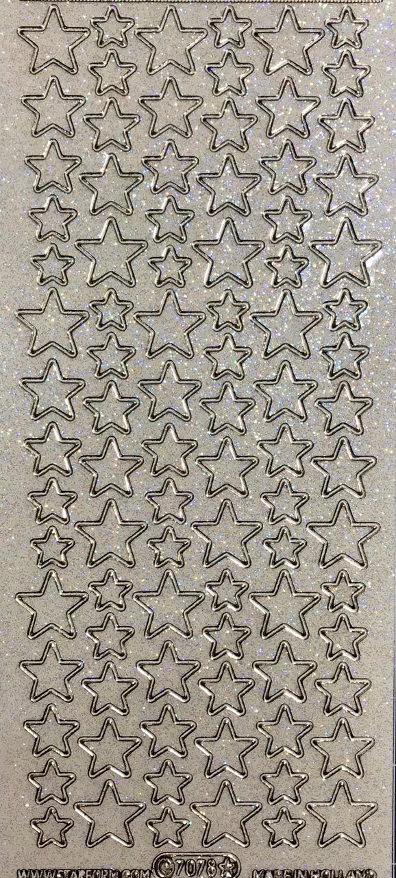 Starform Sticker Sheet 4 x 9 Inch Christmas Stars Gold