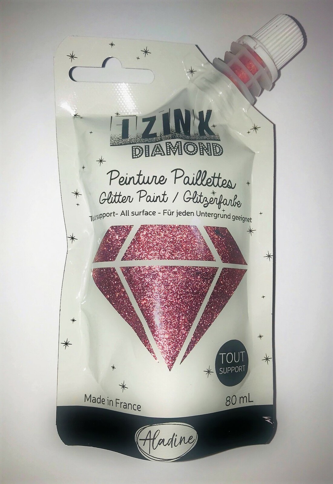 Izink Diamond Glitter Paint 80ml Rose Pastel