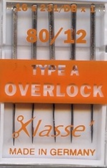 Klasse Machine Overlocker Needles Type A (16x231, DBx1) Size 80/12