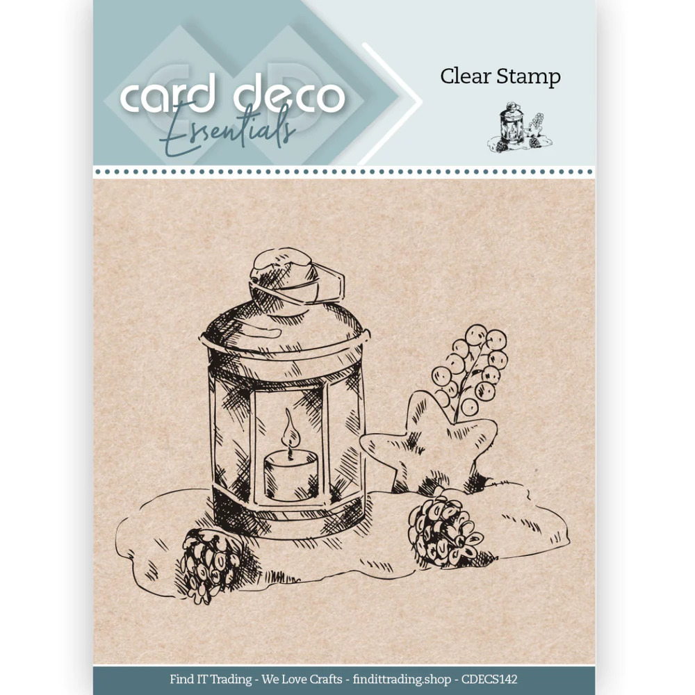 Card Deco Essentials - Clear Stamps - Christmas in Blues - Lantern- CDECS142