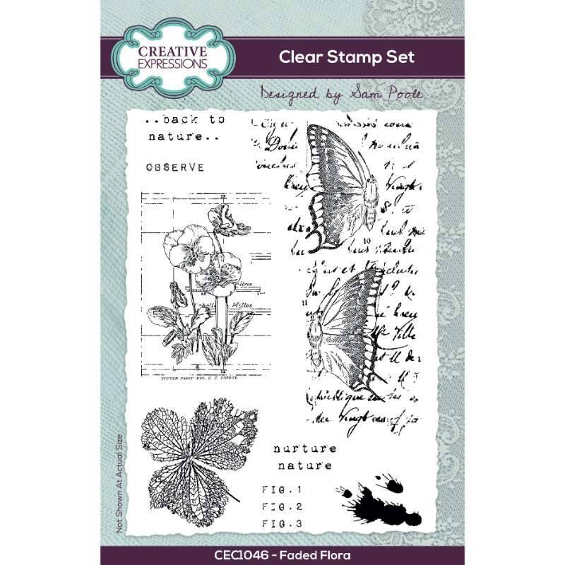 Creative Expressions Clear Stamp - 4in x 6in - Faded Flora - CEC1046
