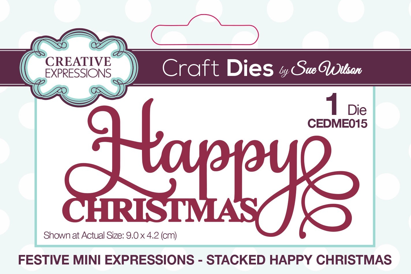 Sue Wilson Dies Festive Mini Expressions Stacked Happy Christmas CEDME015