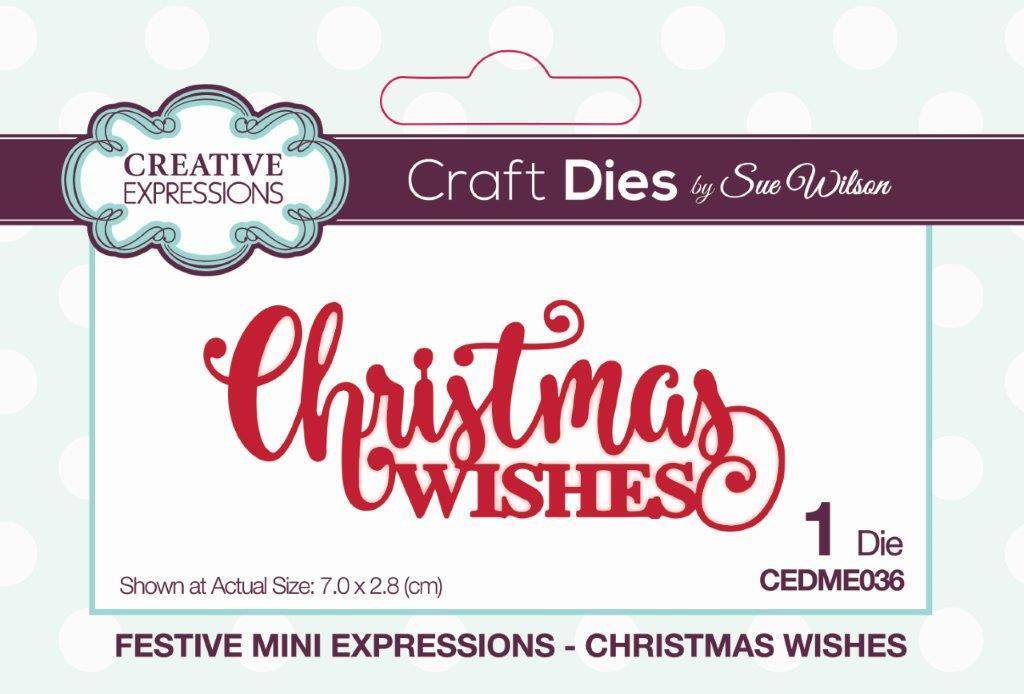 Sue Wilson Dies Festive Mini Expressions Christmas Wishes CEDME036