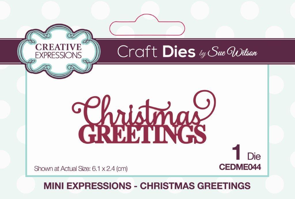 Sue Wilson Dies Festive Mini Expressions Christmas Greetings CEDME044