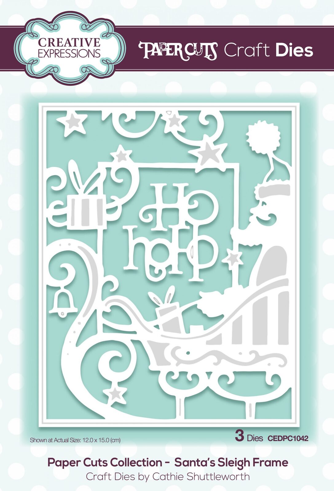 Paper Cuts Collection Die Santa's Sleigh Frame CEDPC1042