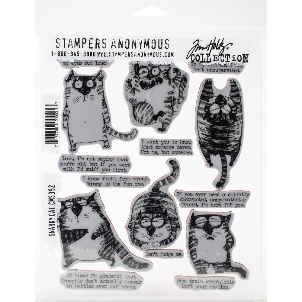 Sizzix Tim Holtz Stamp Set Snarky Cat CMS392
