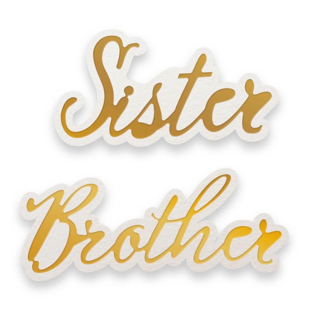 Cut and Foil Die Hotfoil Stamp Dazzlia Sister And Brother