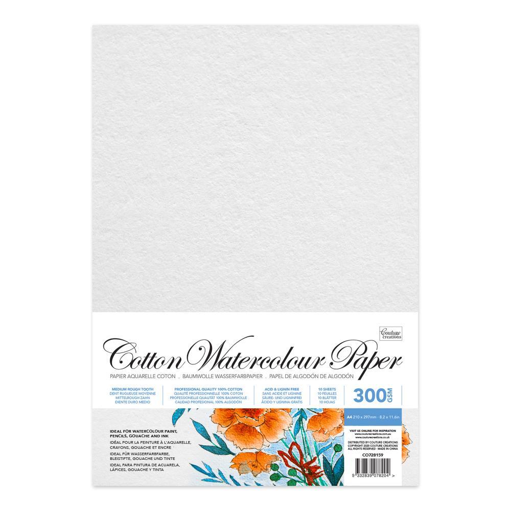 Couture creations Cotton Watercolour Paper A4 300gsm 10pk