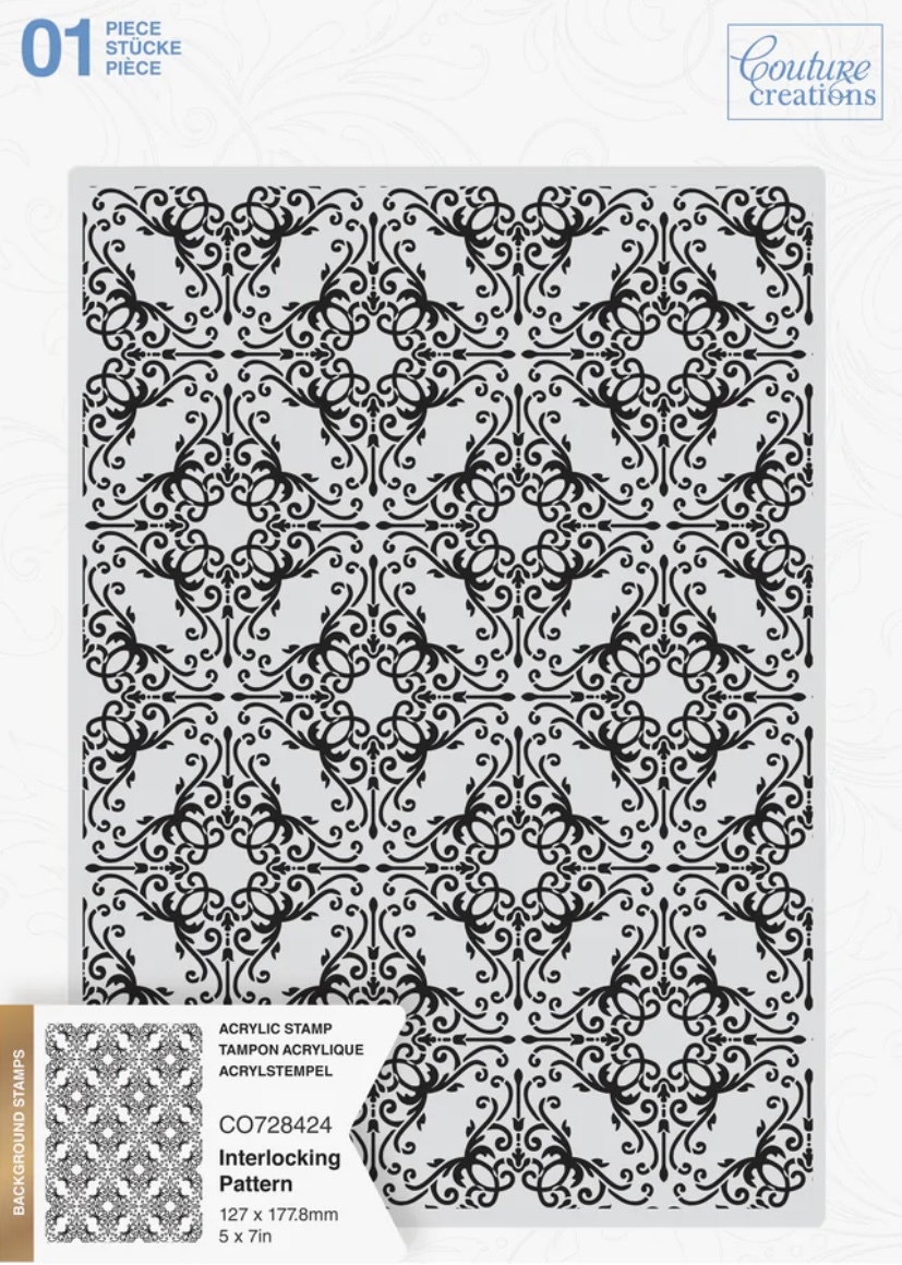 Couture Creations Background Stamp - Interlocking Pattern