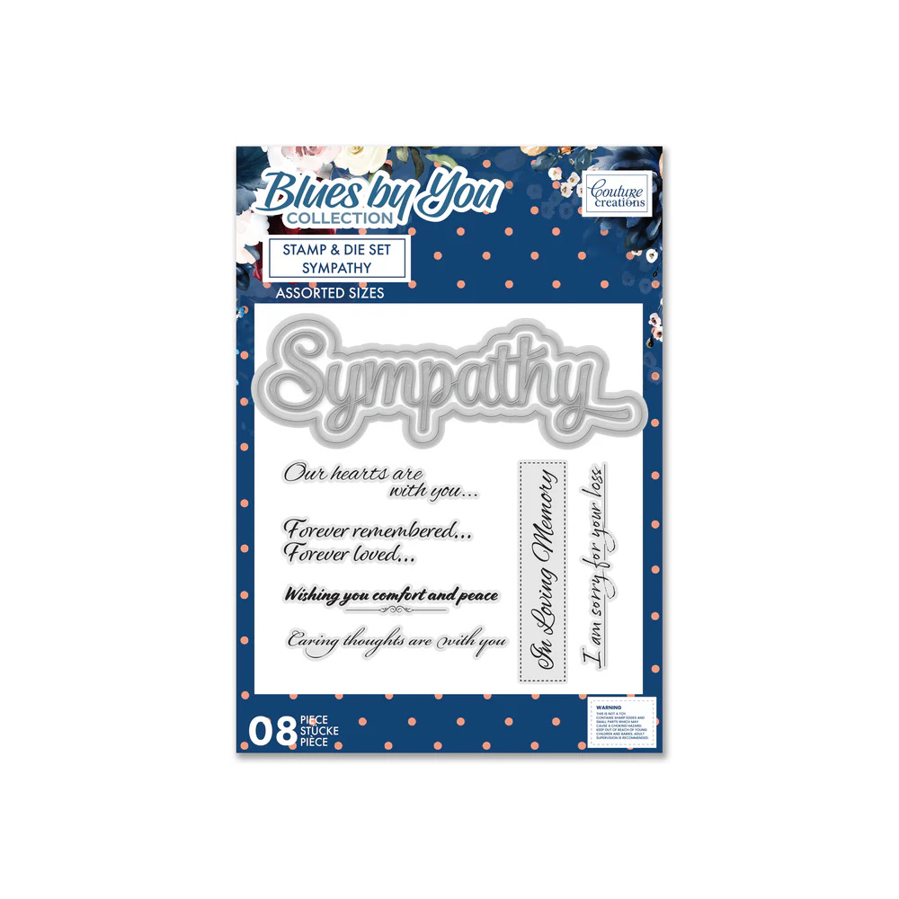 Couture Creations - Blues By You - Sympathy Stamp And Die Set