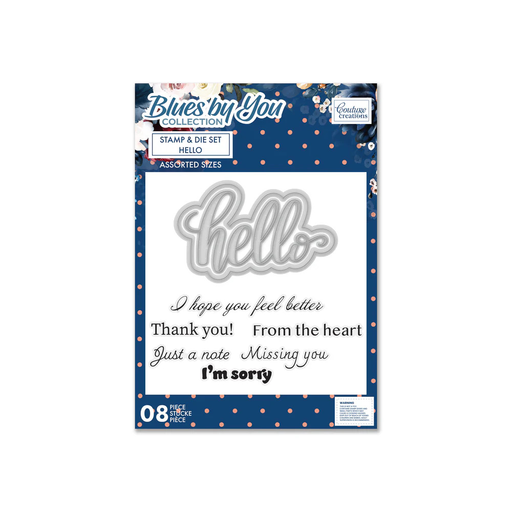 Couture Creations - Blues By You - Hello Stamp And Die Set