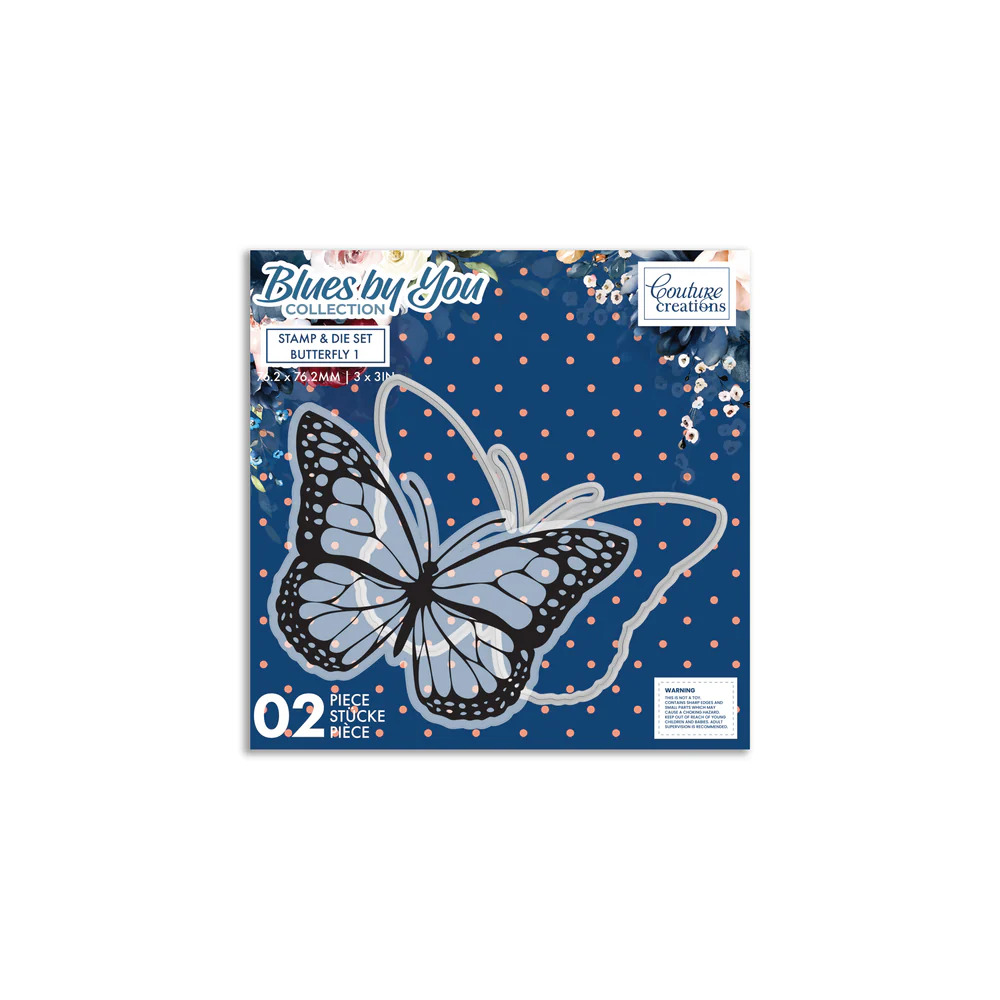 Couture Creations - Blues By You - Butterfly 1 Stamp And Die Set