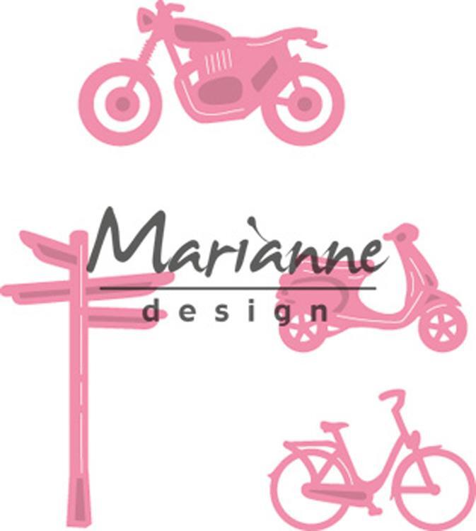 Marianne Design Collectables Village Decoration Set 3 Bikes Dies COL1436