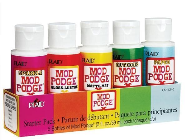 Mod Podge Starter Pack 5/Pkg Sparkle, Gloss, Matte, Outdoor, Paper Matte