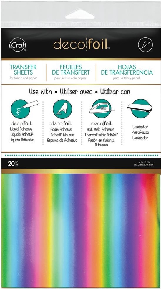 Deco Foil Transfer Sheet 6X12 20/Pkg Rainbow 