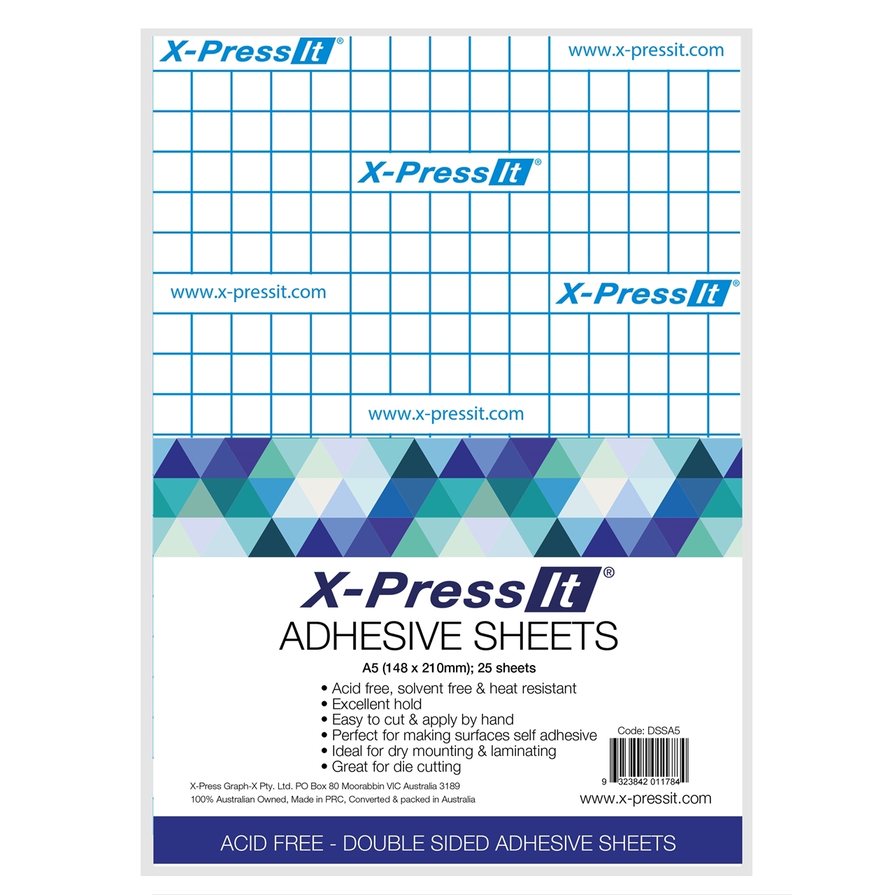 X-Press It Double Sided Tape Sheets A5 25/Pk