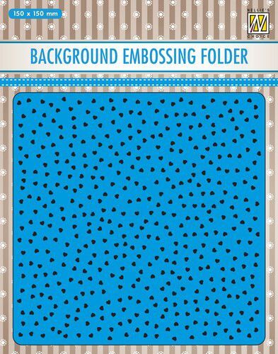 Nellie Snellen Embossing Folder Background Small Hearts 15cm x 15cm