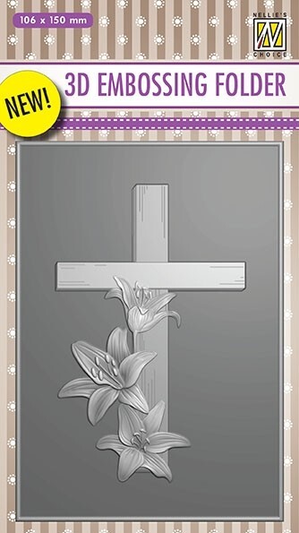 Nellie Snellen 3D Embossing Folder Cross with Lillies EF3D010
