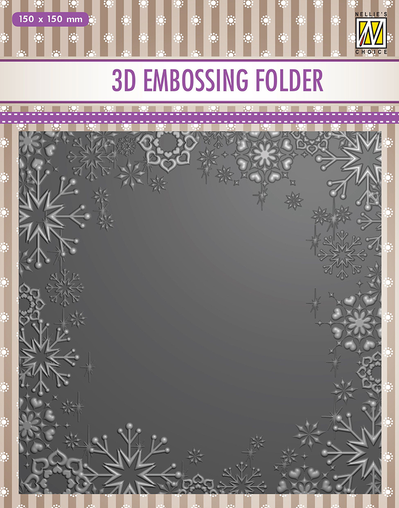 Nellie Snellen 3D Embossing Folder 6x6 Snowflake Frame EF3D015