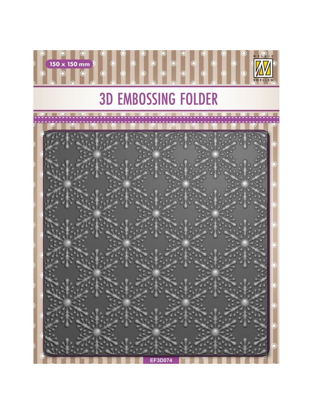 Nellie Snellen Background 3D Embossing Folder - Christmas Snowflakes - EF3D074