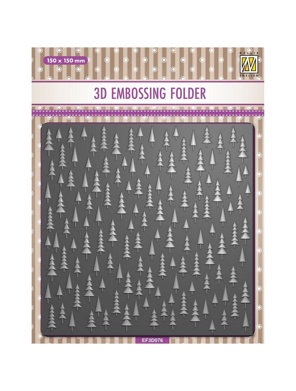 Nellie Snellen Background 3D Embossing Folder - Christmas Trees - EF3D076