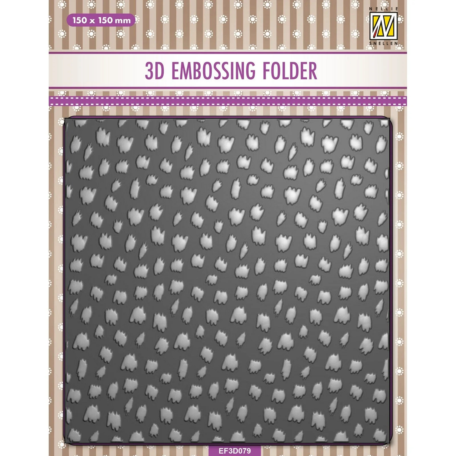 Nellie Snellen Background 3D Embossing Folder - Cheetah - EF3D079