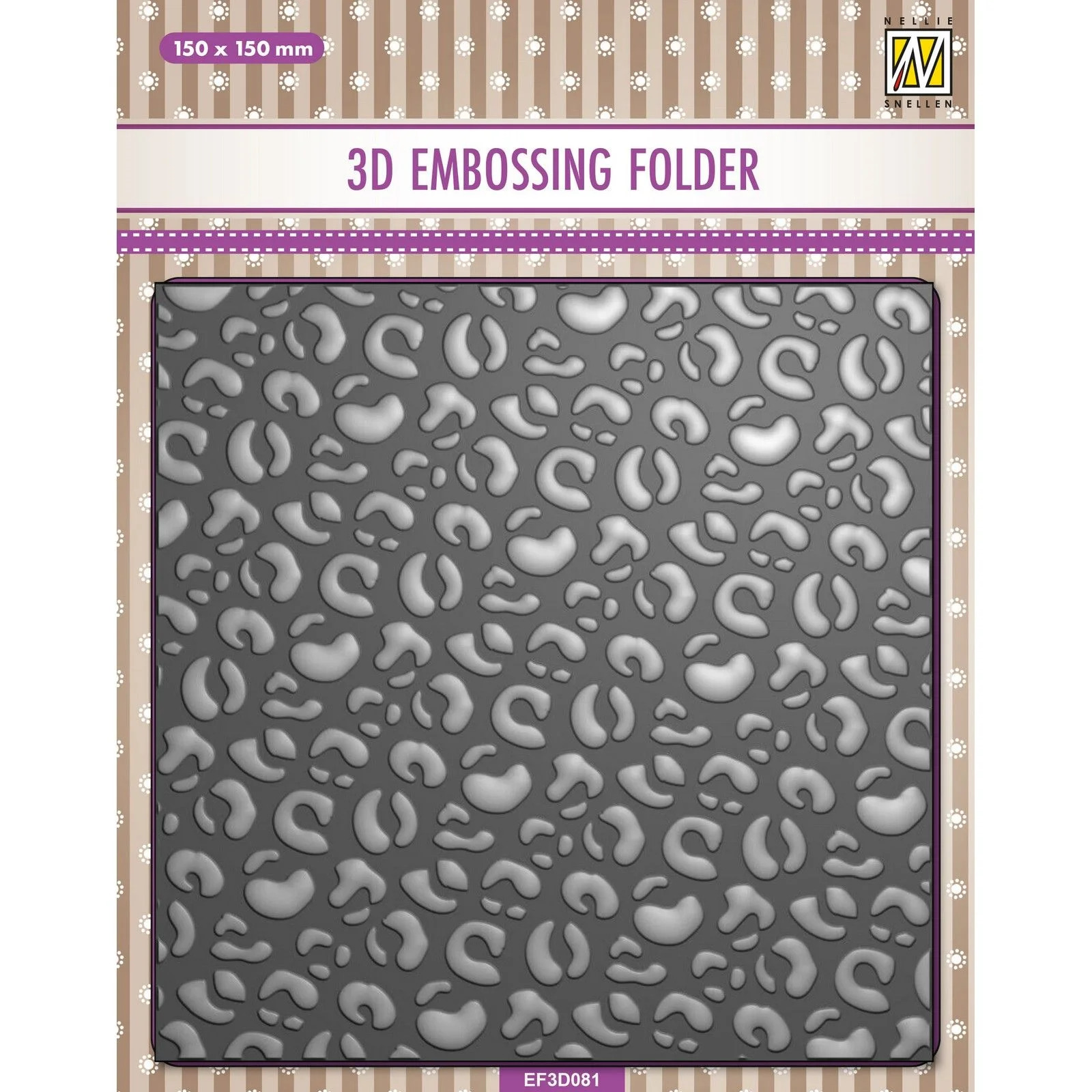 Nellie Snellen Background 3D Embossing Folder - Leopard - EF3D081