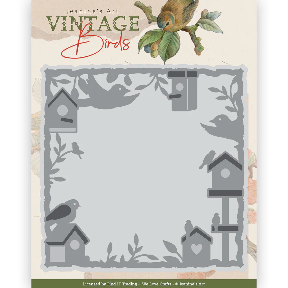 Jeanine's Art Die - Vintage Birds - Birdhouse Frame - JAD10171