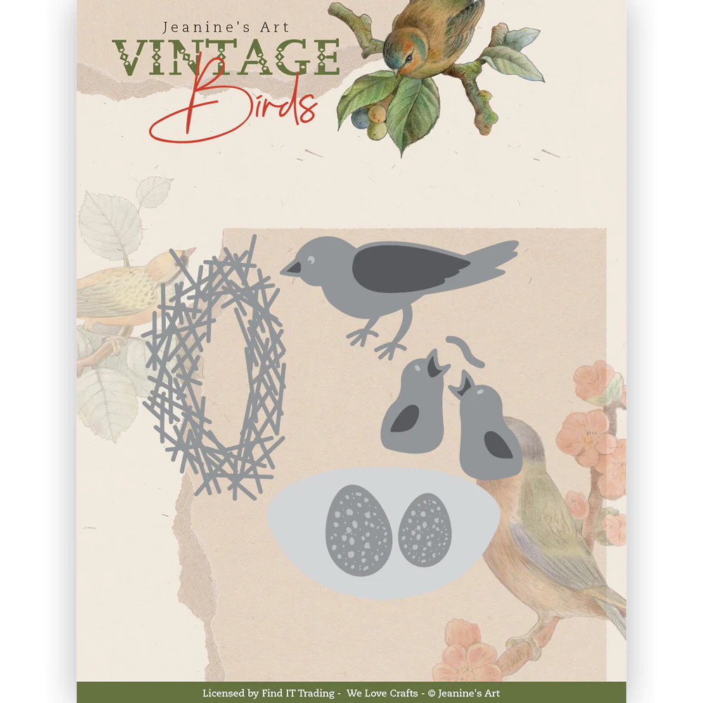 Jeanine's Art Die - Vintage Birds - Birds Nest - JAD10174