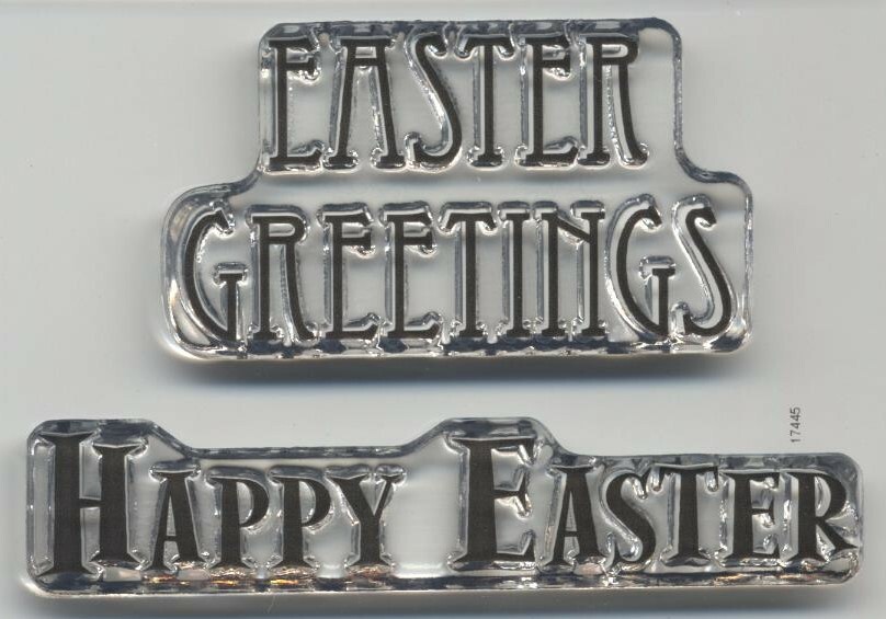 Woodware Clear Mini Stamps Easter Greetings