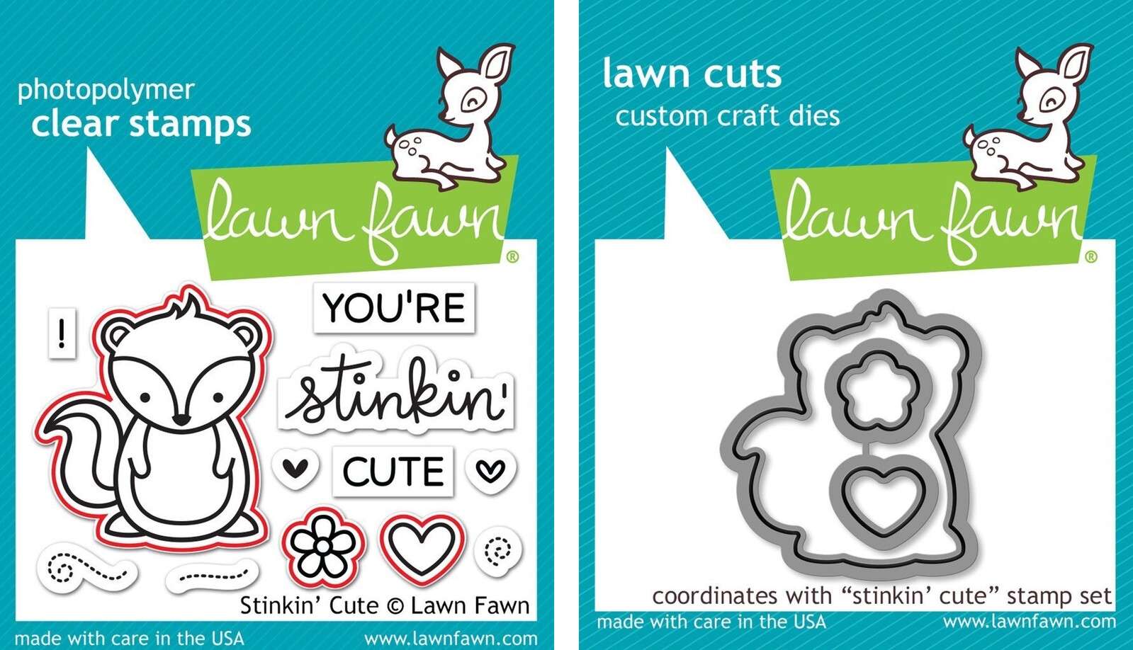 Lawn Fawn Stinkin' Cute Stamp+Die Bundle