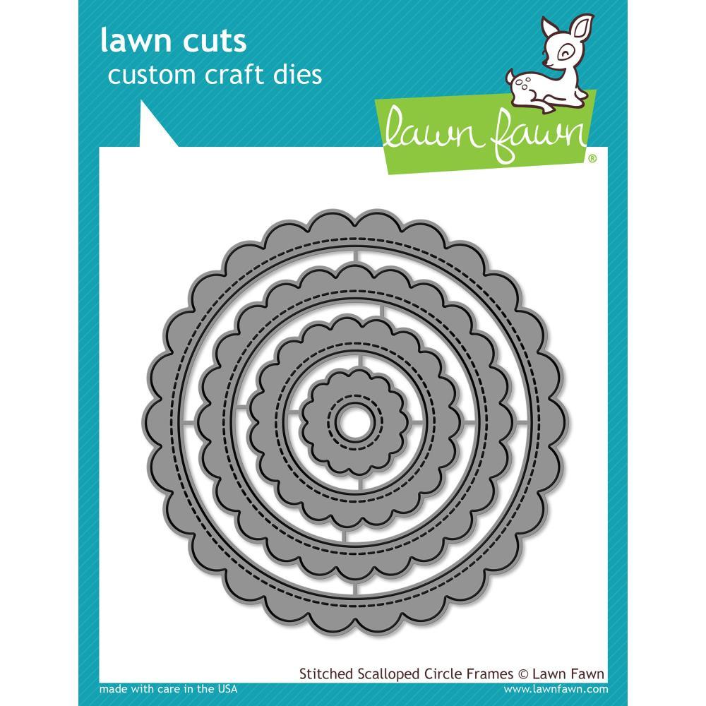 Lawn Fawn Cuts Stitched Scalloped Circles Frames LF1718