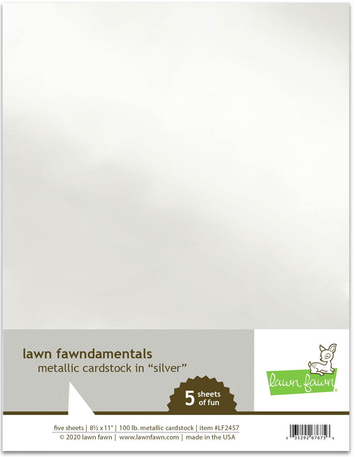 Lawn Fawn Metallic Cardstock - Silver LF2457