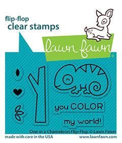 Lawn Fawn Stamps One In A Chameleon Flip Flop LF2512