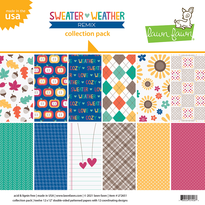 Lawn Fawn 12X12 Double-Sided Collection Pack  Sweater Weather Remix LF2651
