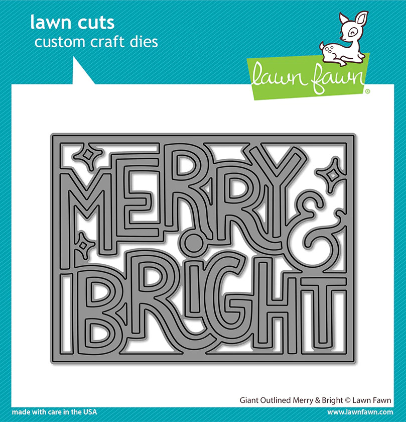 Lawn Fawn Cuts Giant Outlined Merry and Bright LF2973