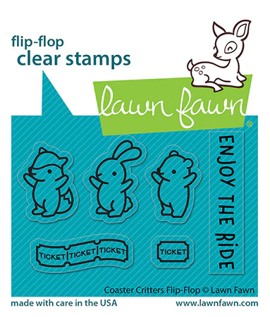 Lawn Fawn - Stamps - Coaster Critters Flip-Flop - LF3075