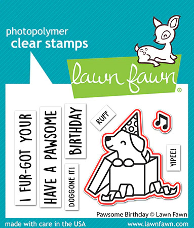 Lawn Fawn - Pawsome Birthday Stamp and Die Bundle