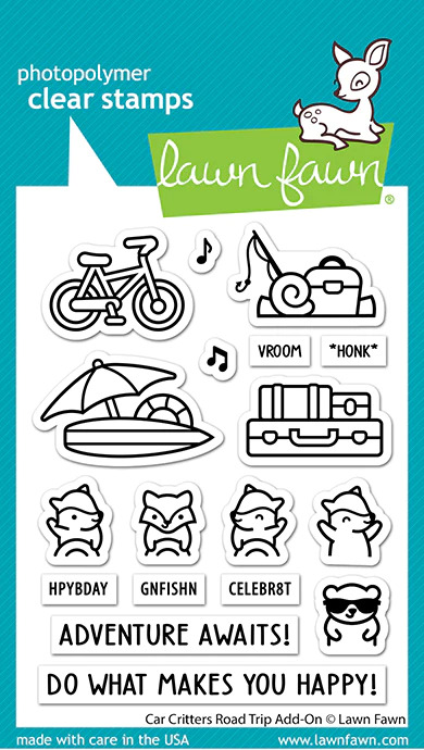 Lawn Fawn - Stamps - Car Critters Road Trip Add-on - LF3167