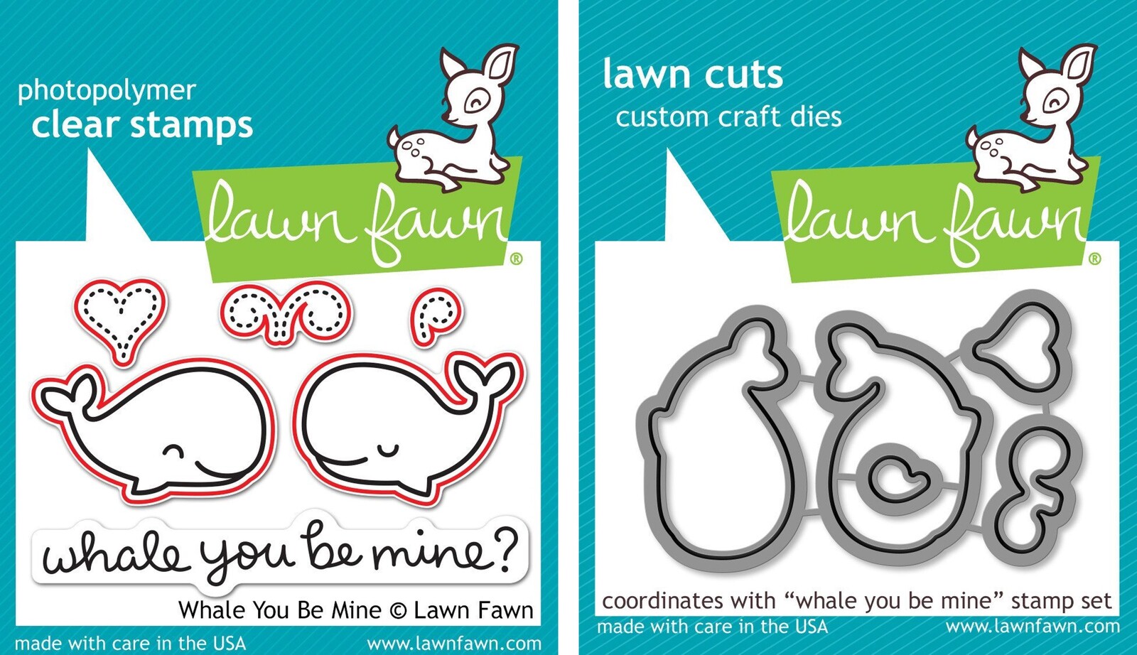 Lawn Fawn Whale You Be Mine Stamp+Die Bundle