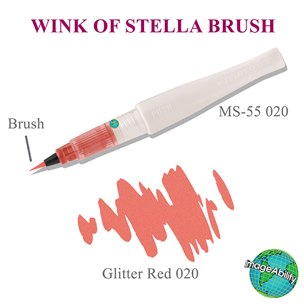 Zig Wink Of Stella Brush II Glitter Marker Red