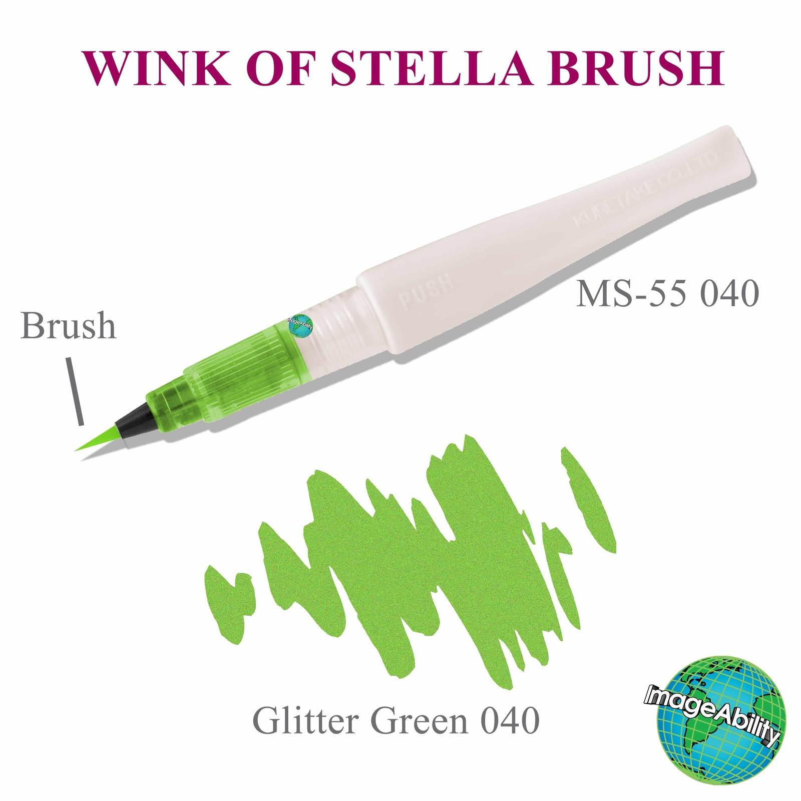 Zig Wink Of Stella Brush Glitter II Marker Green