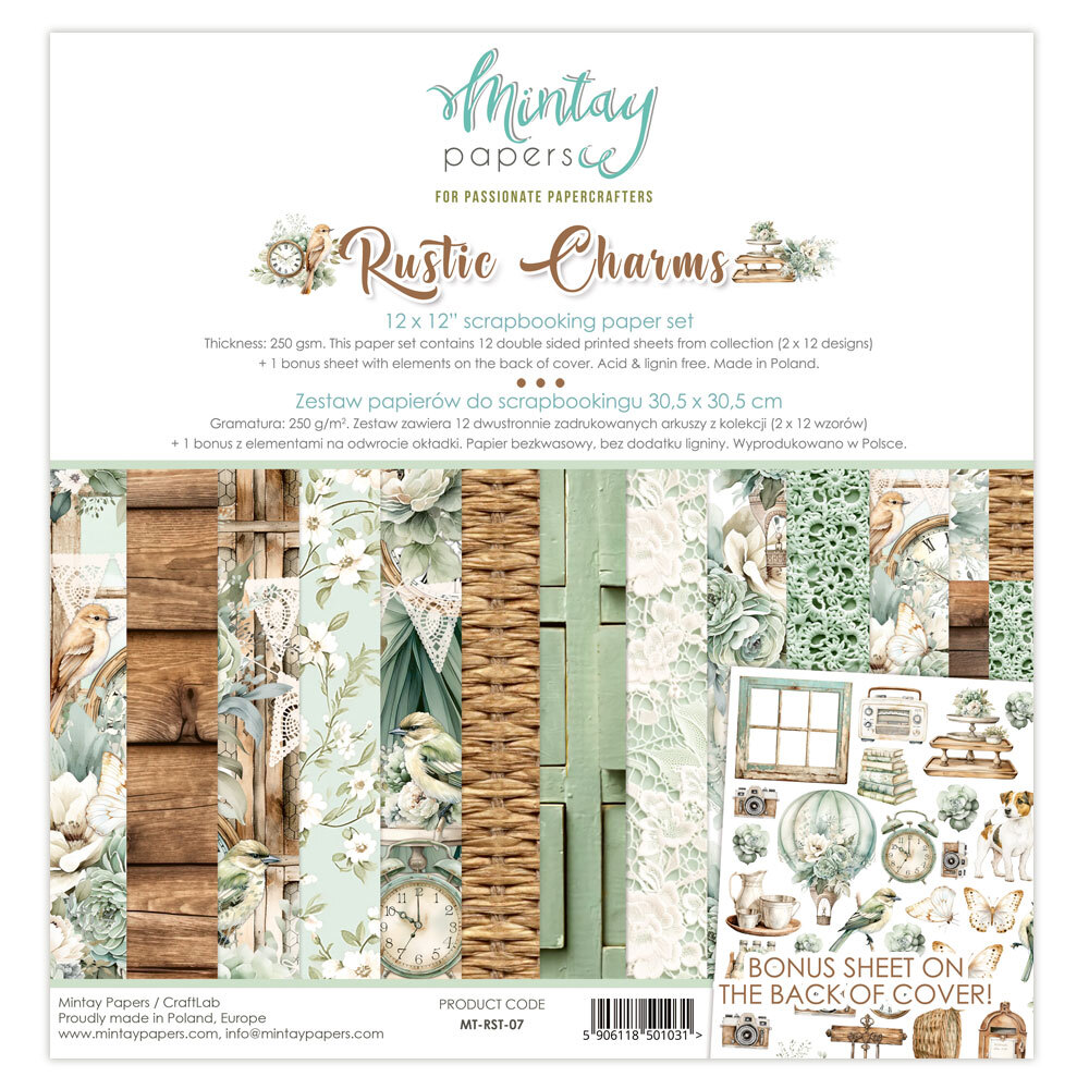 Mintay Papers 12x12 Papers 240gsm Rustic Charms